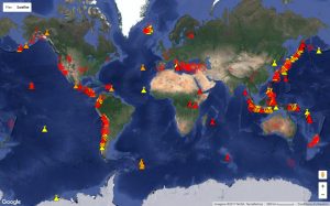 Carte interactive des séismes et des volcans