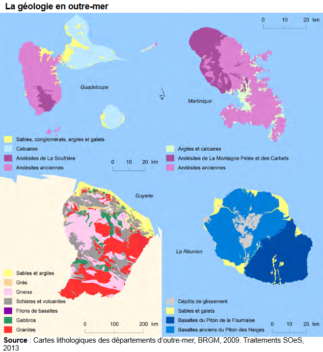 Carte géologique Outre-mer